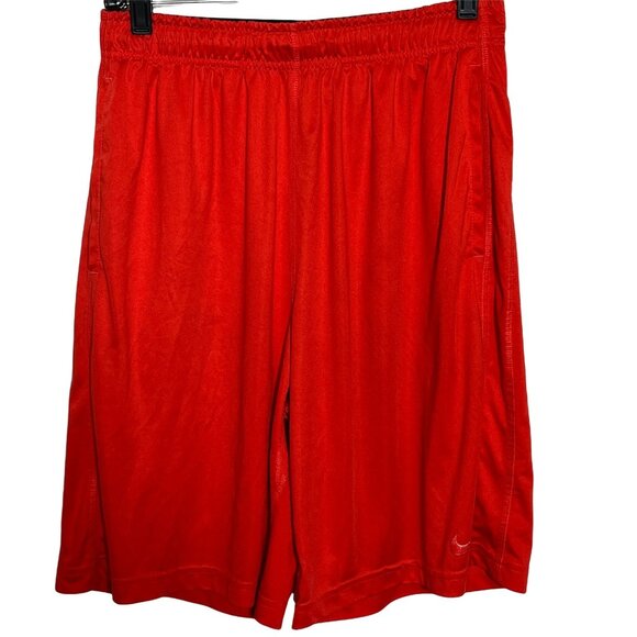 Nike Dri-Fit Orange Red Shorts Mens M Basketball Training Athletic Gym - Picture 1 of 11